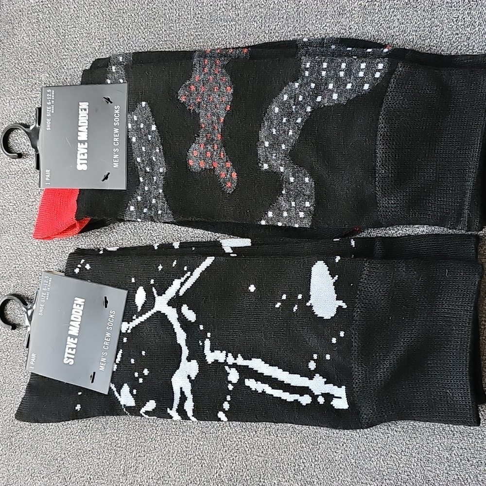 NWT Set Of 2 Pairs Socks Steve Madden Crew Dress Patterned